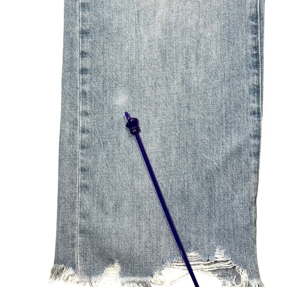 Pistola Loretta Wide-Leg Ankle Jeans Sz 26" Distressed Light Denim Raw Chew Hem - Picture 8 of 12